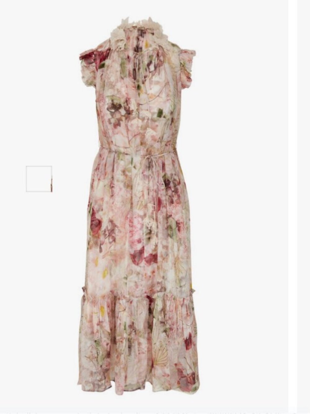 Authentic ZIMMERMANN Dancer Flutter Floral Silk Midi Dress - Size AU 3
